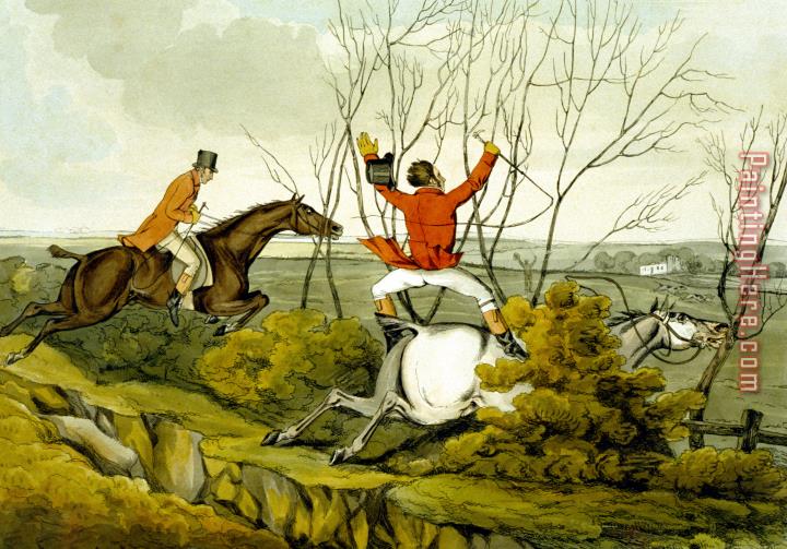 Henry Thomas Alken Plunging Through The Hedge From Qualified Horses And Unqualified Riders